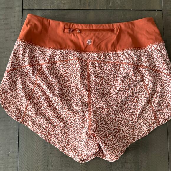 ATHLETA run with it 3.5" printed Orange short size small EUC - Picture 3 of 3